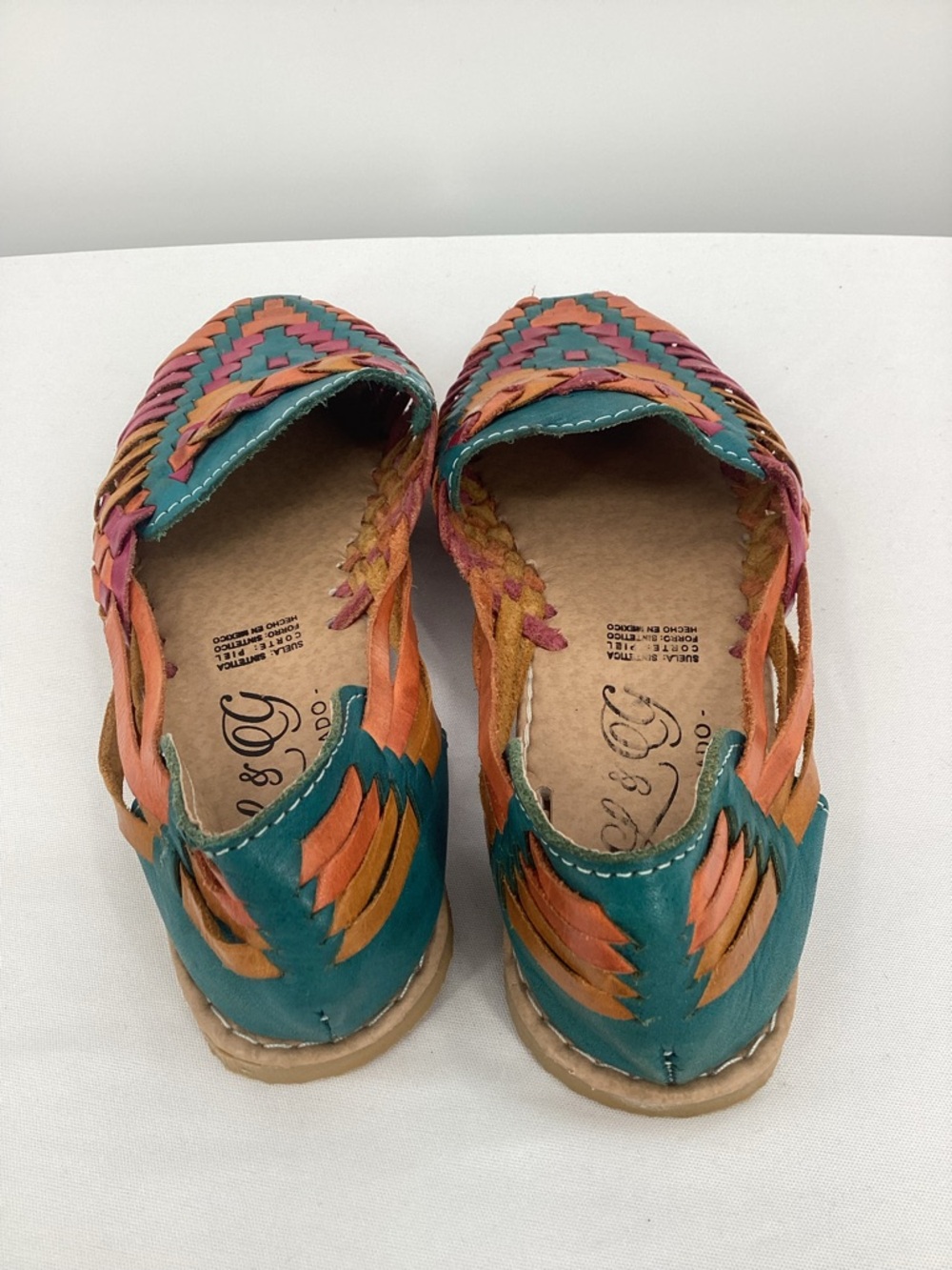 Colorful Woven Leather Huarache  Sandals - Multicolor - Picture 3 of 8